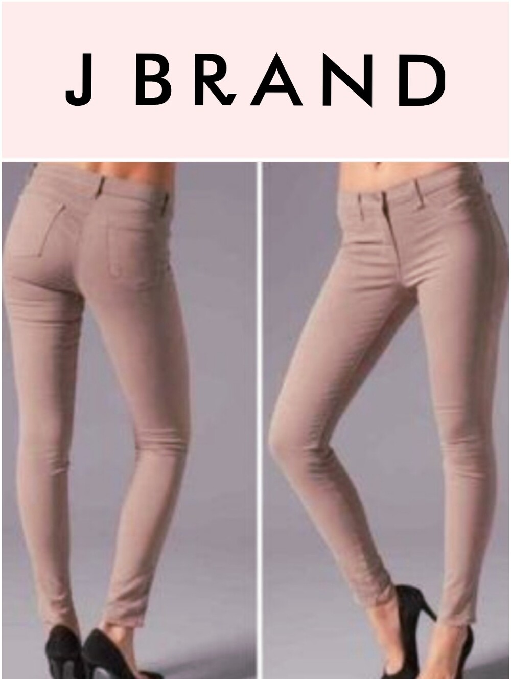 NWOT J Brand Mid-Rise Skinny Jeans Legging Pants Stretch Pink Slipper Mauve - 31
